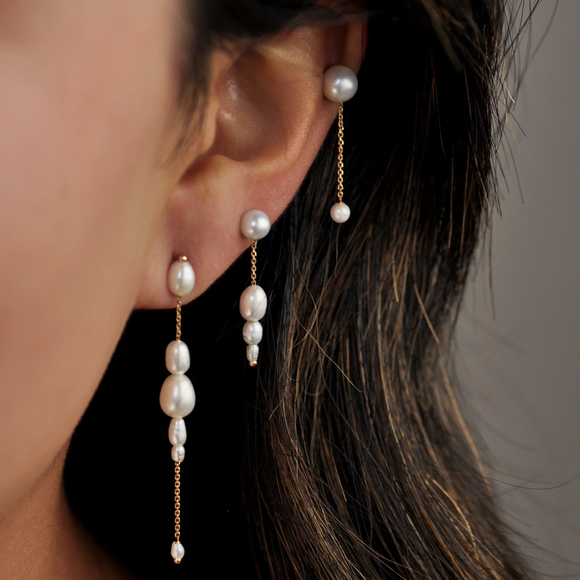 Baby Pearl Drop Earrings - Image 2