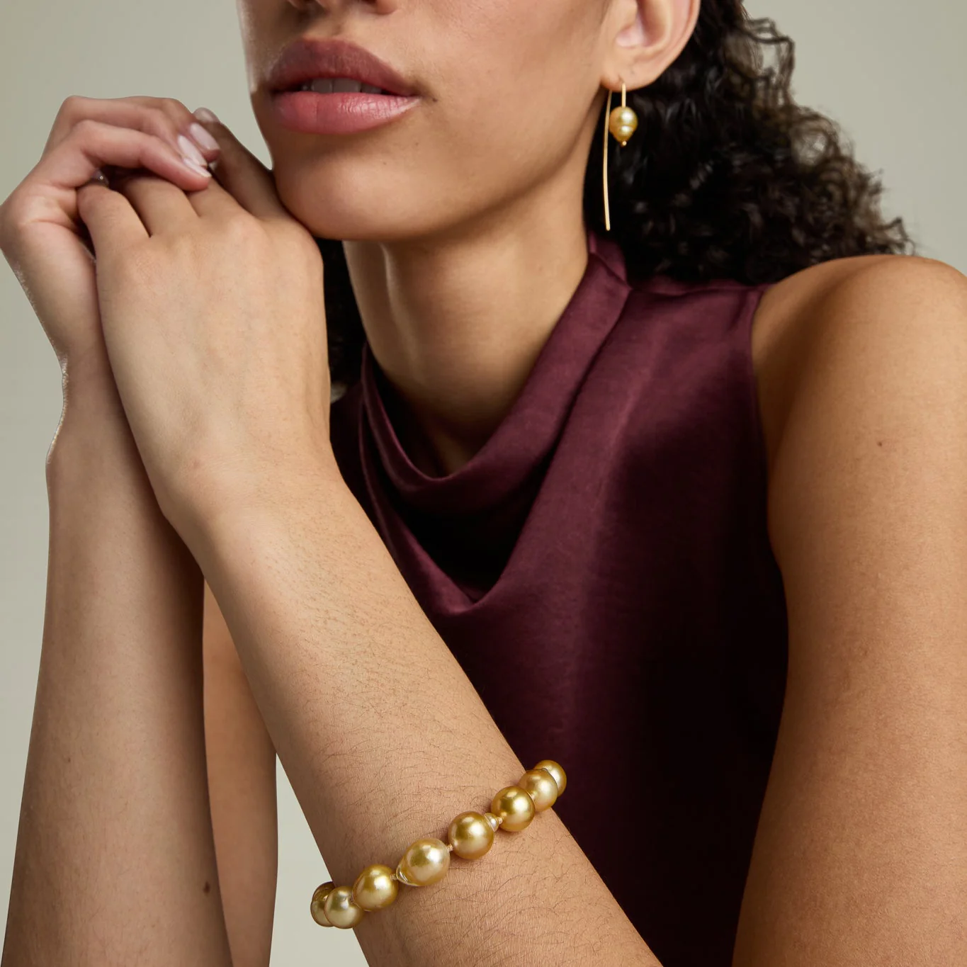 Beatrice South Sea Golden Baroque Pearl Bracelet - Image 3