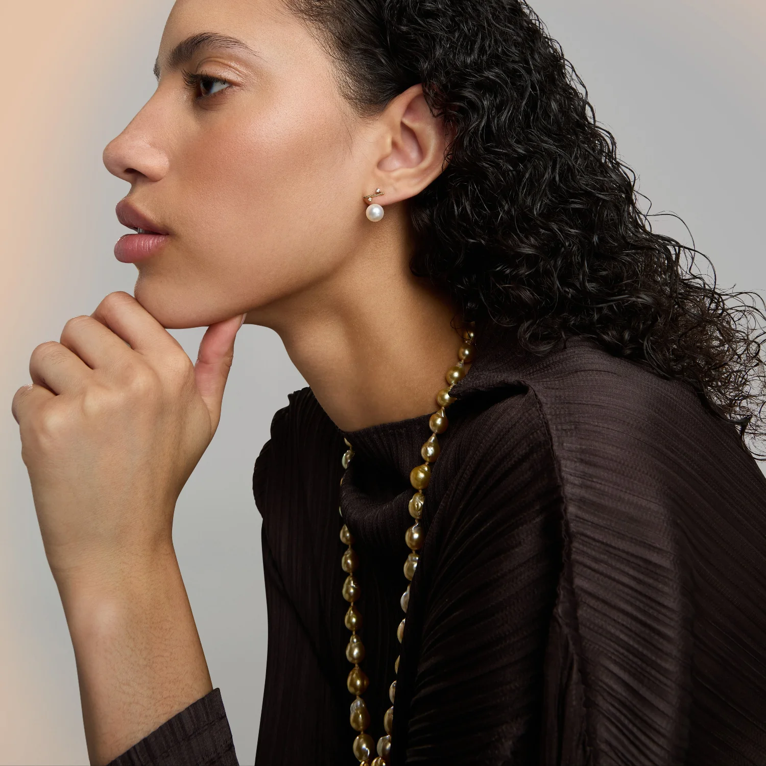 Beatrice South Sea Golden Baroque Pearl Necklace - Image 4