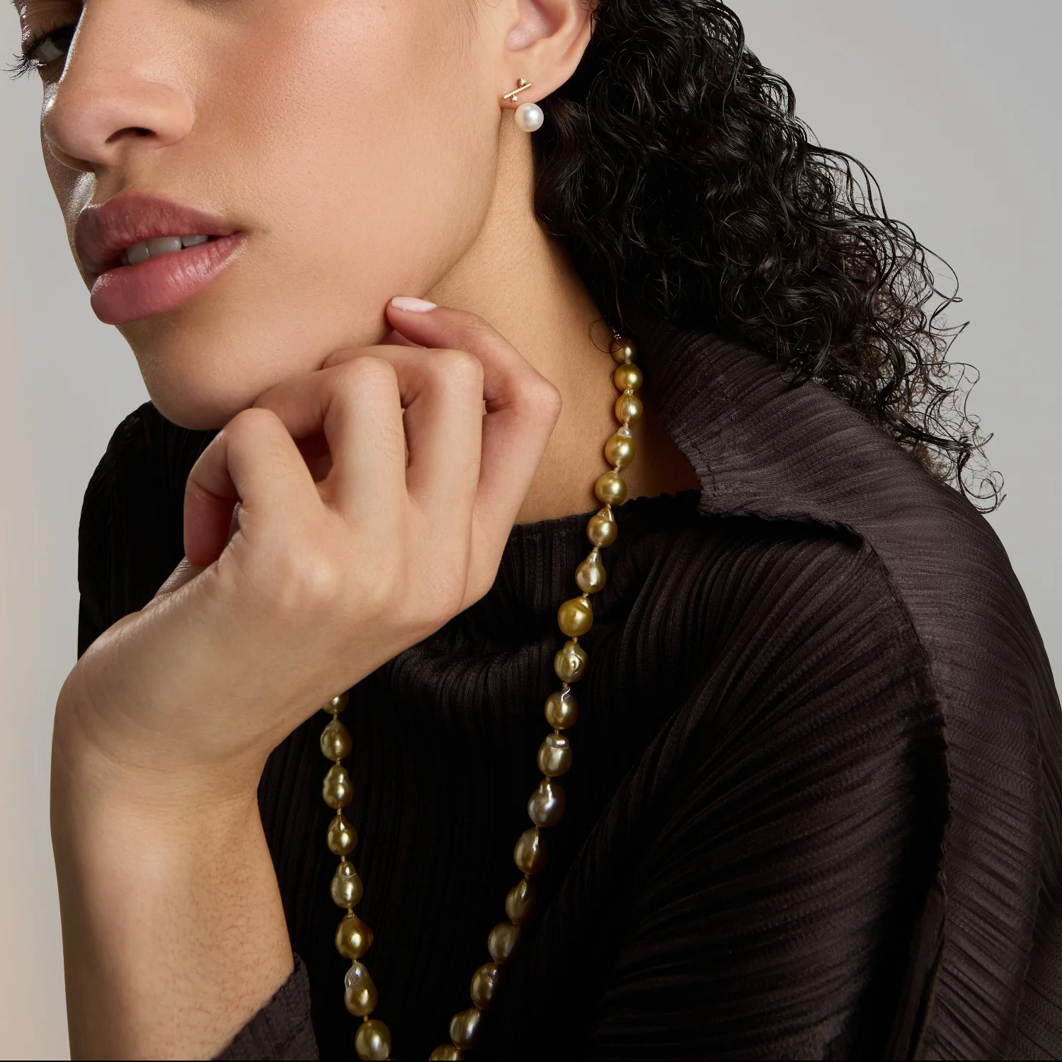 Beatrice South Sea Golden Baroque Pearl Necklace - Image 6
