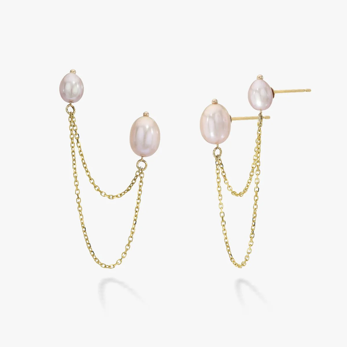 Bella Chained Stud Earring, Blush - Image 3