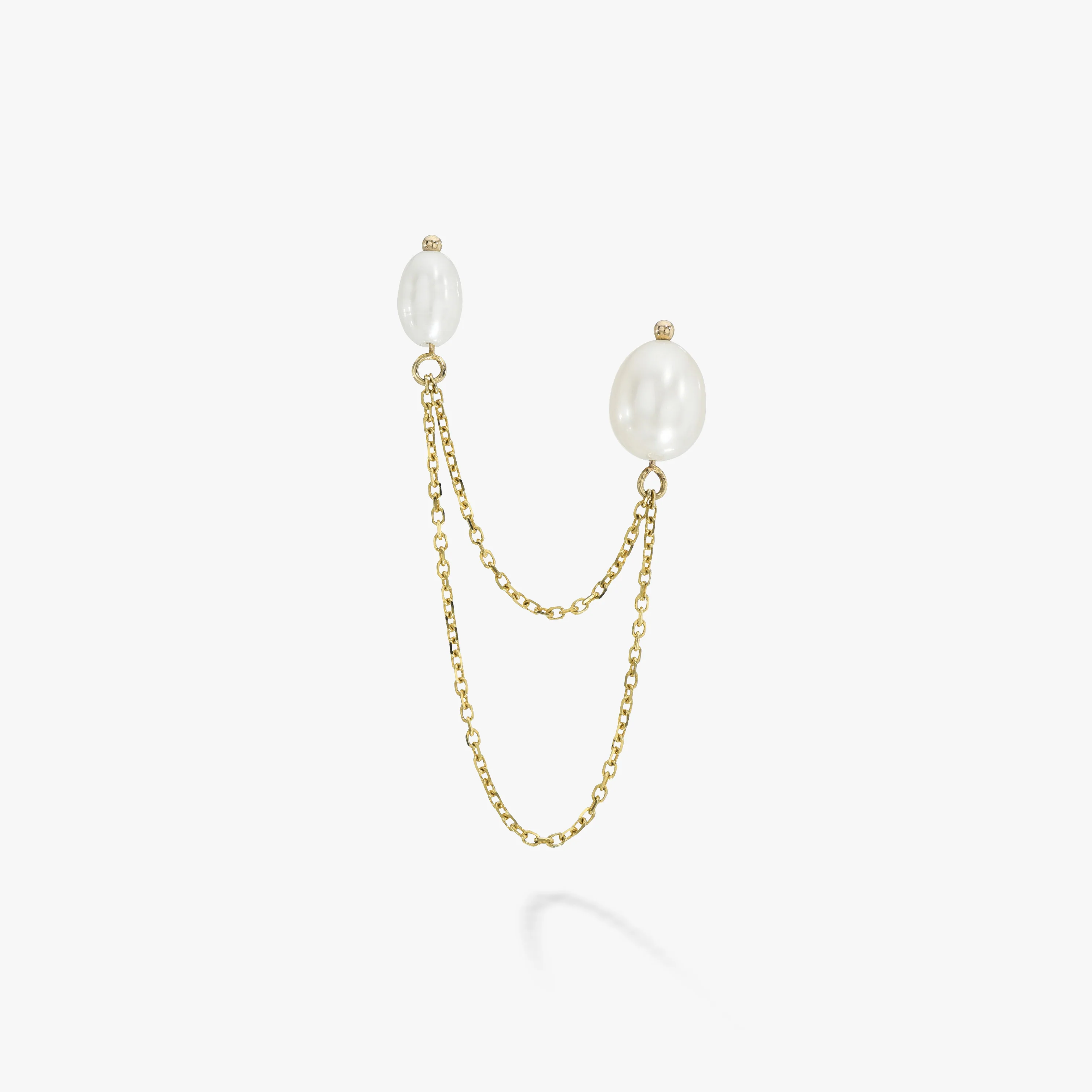 Bella Chained Stud Earring, White