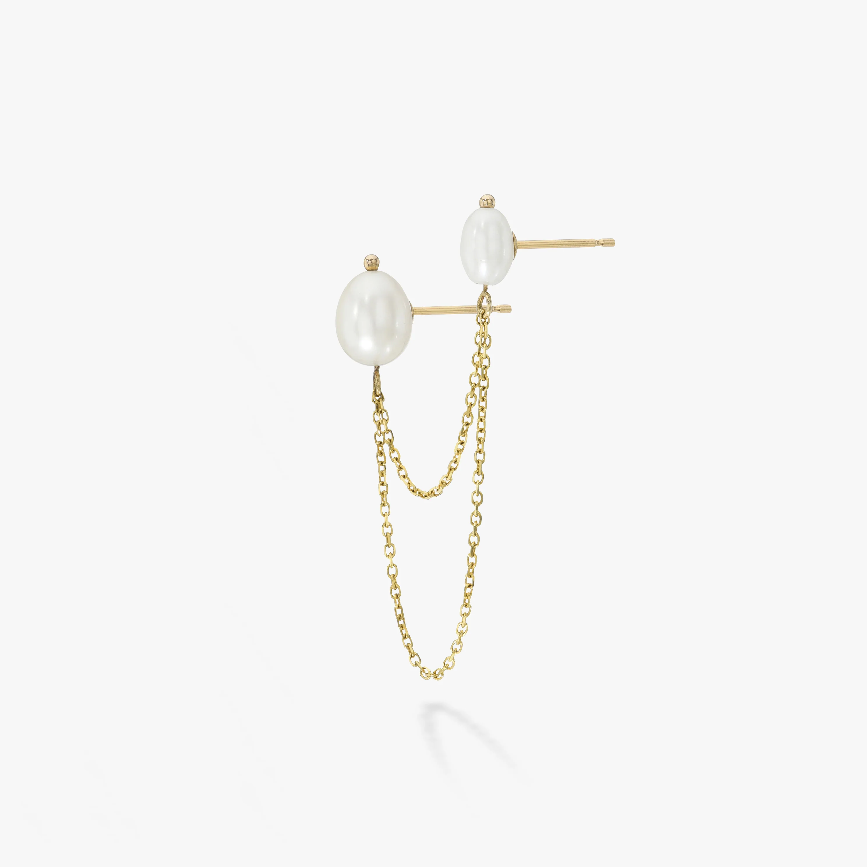 Bella Chained Stud Earring, White - Image 5