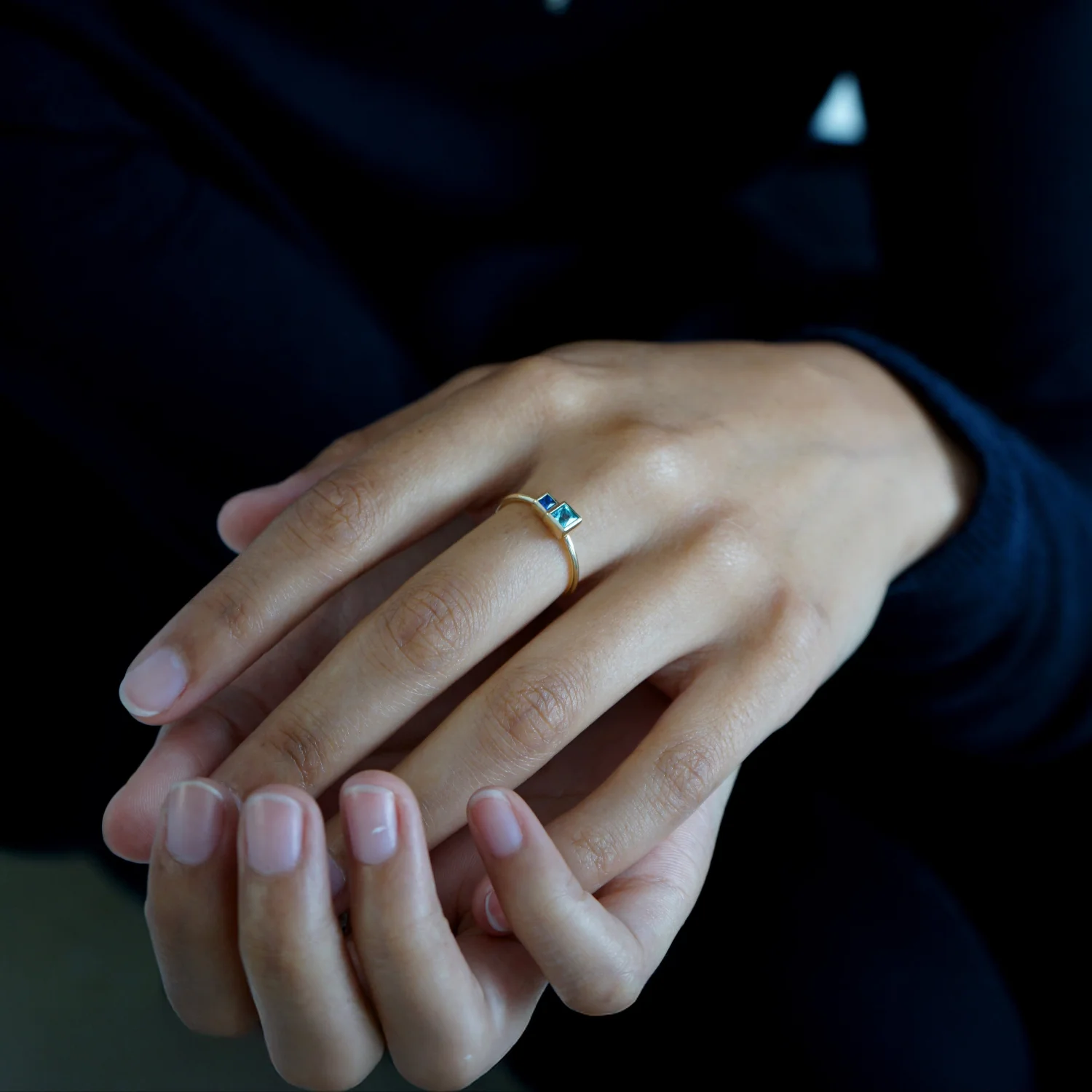Blue Sapphire & Topaz Savoye Ring - Image 3