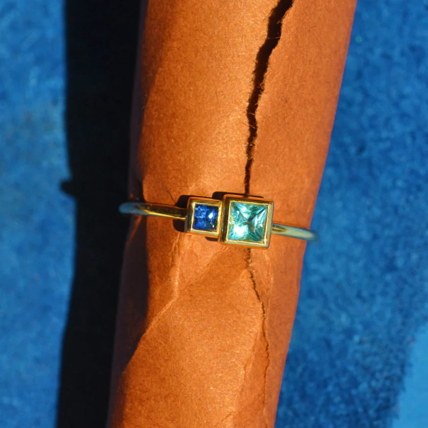 Blue Sapphire & Topaz Savoye Ring - Image 4