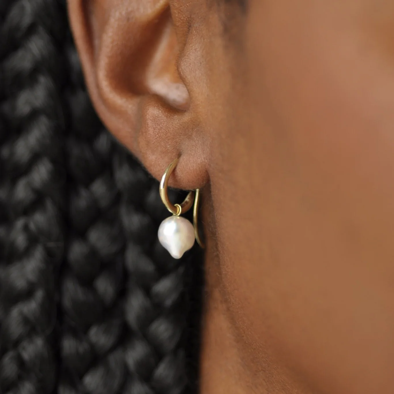 Cassiopeia Akoya Charm Earrings, White - Image 2