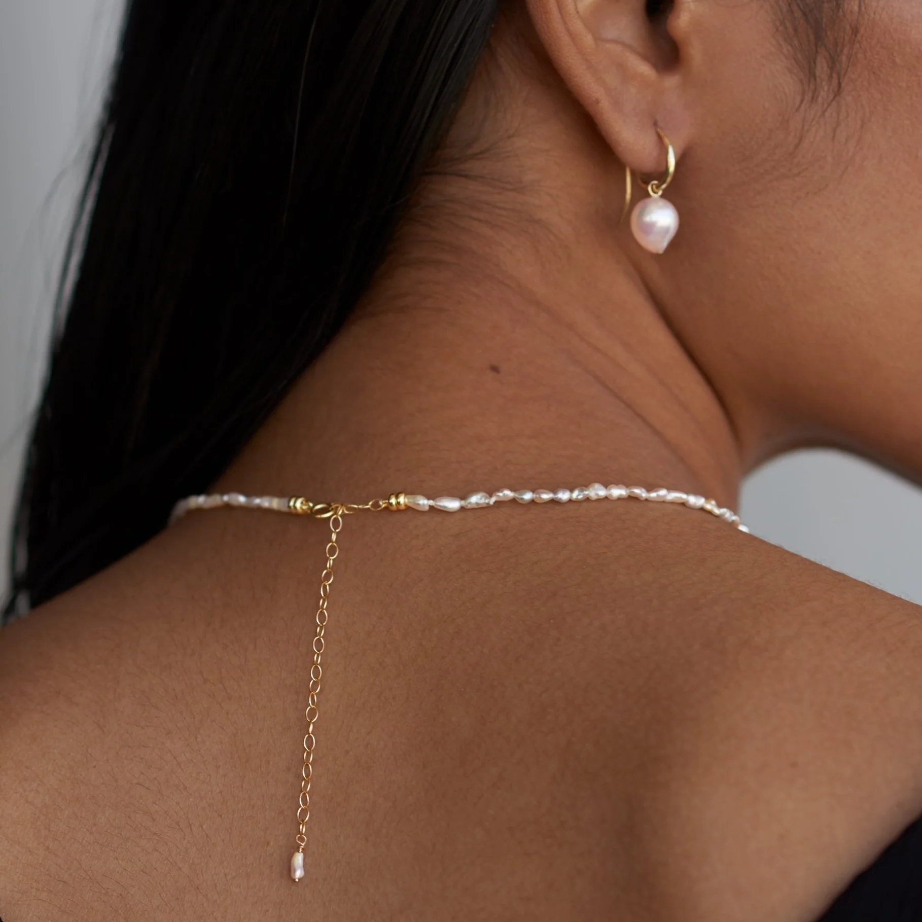 Cassiopeia Akoya Charm Earrings, White - Image 3