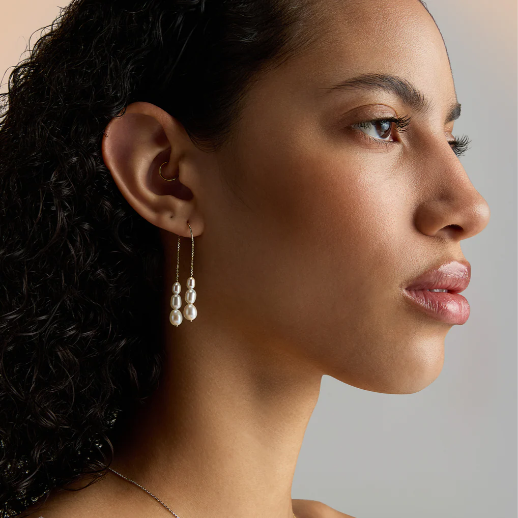 De Mira Waterfall Earrings, White - Image 4