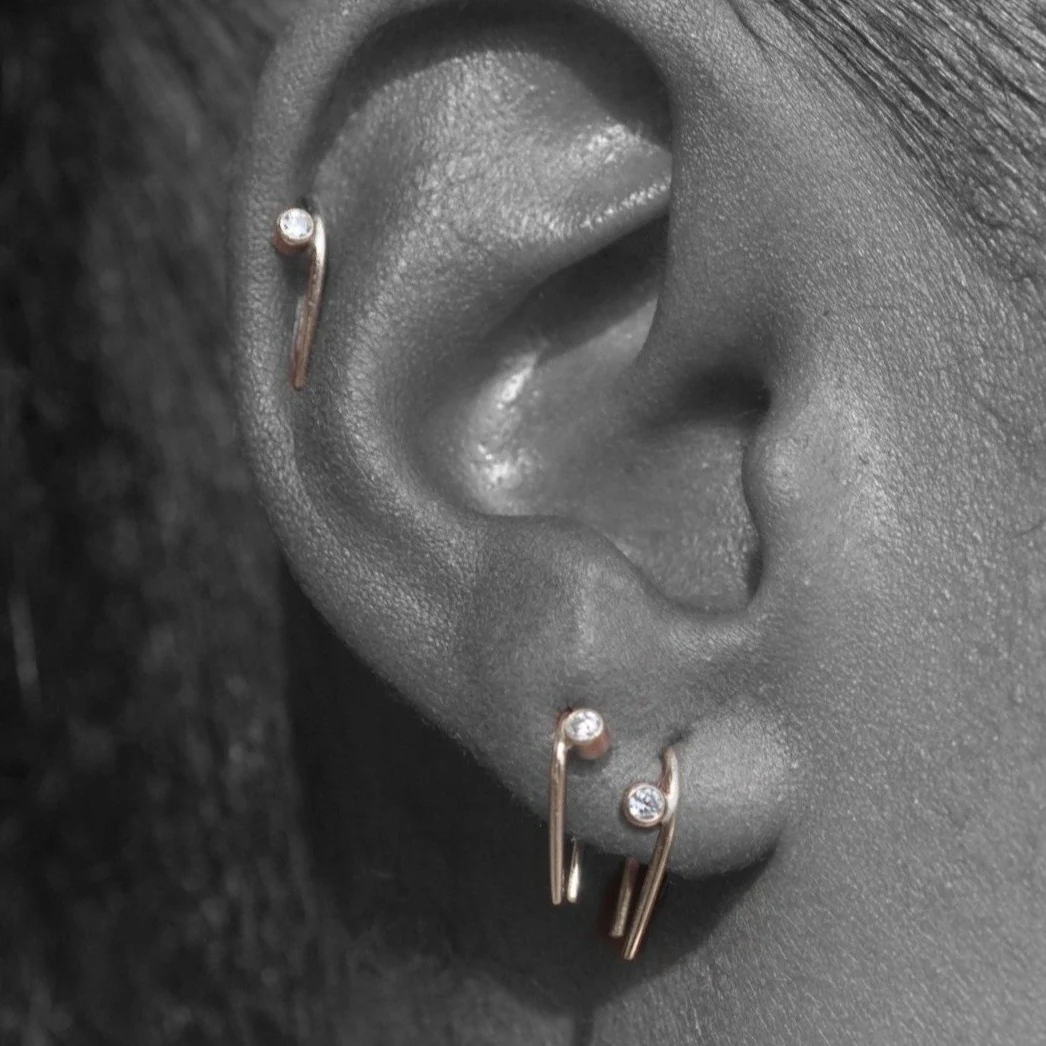 Diamond Hug Earrings - Image 3