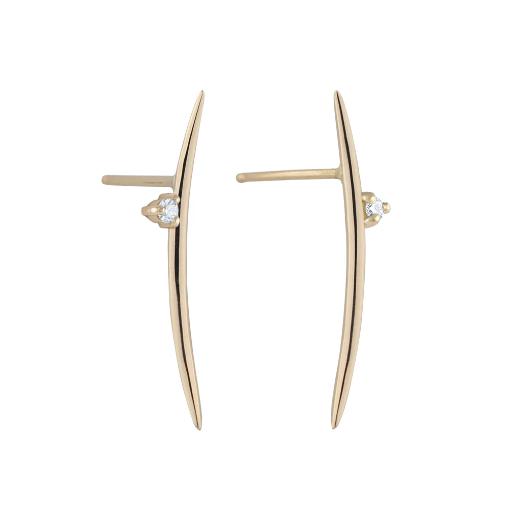 Diamond Long Arc Earrings - Image 6