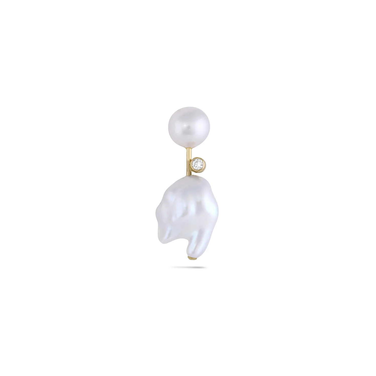 Diamond Mini Cloudbar Earrings - Image 5