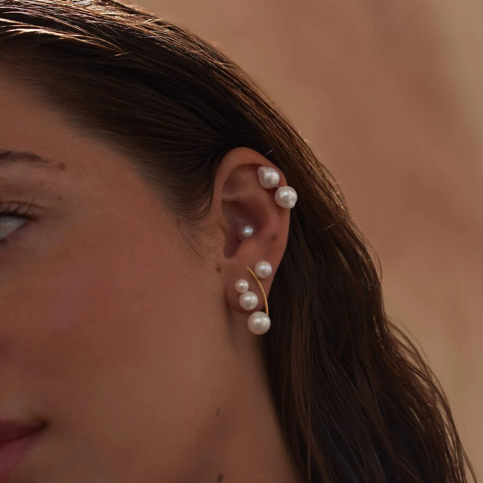 Double Akoya Duo Earrings, White - Image 5