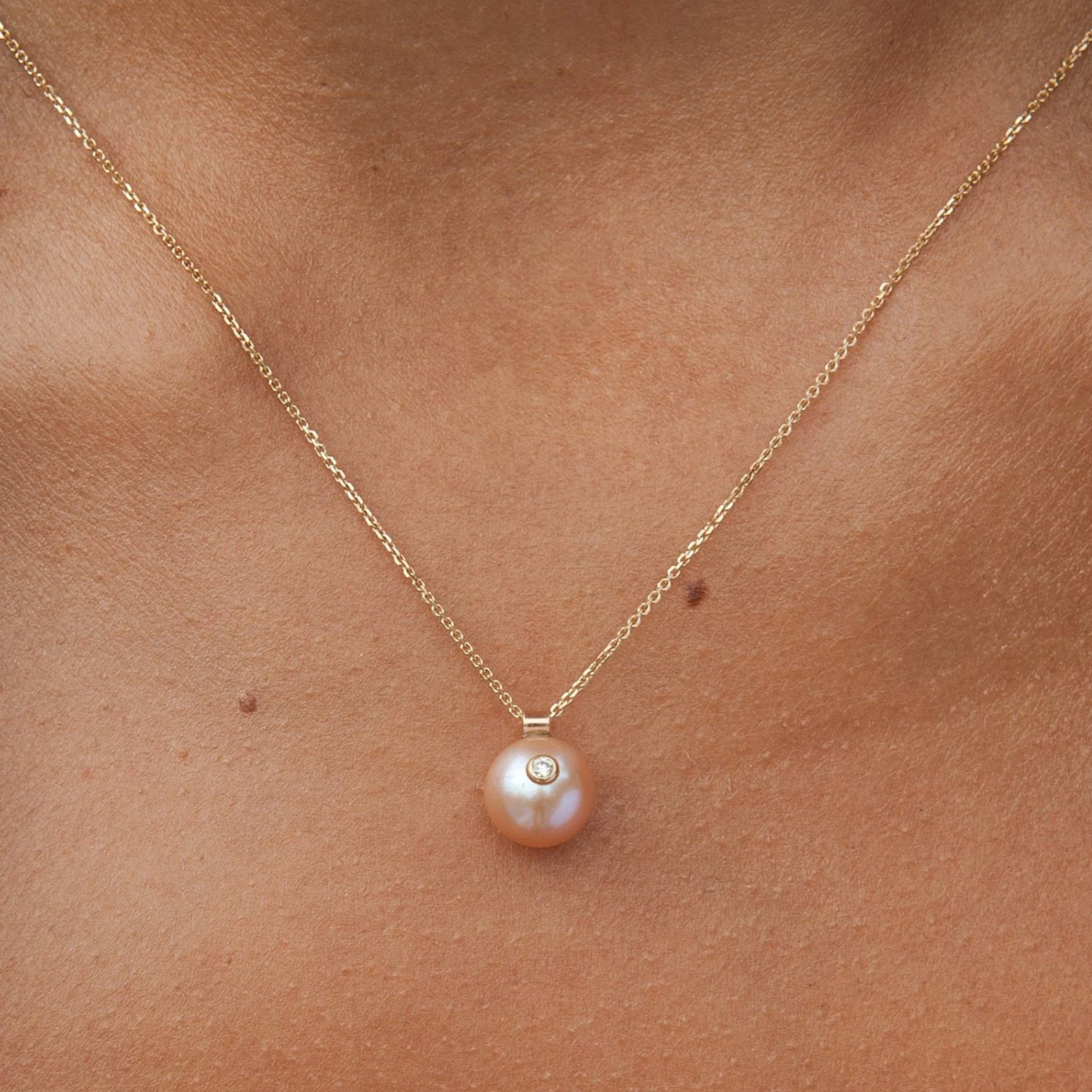 Everly Necklace, Pink Pearl - Image 3