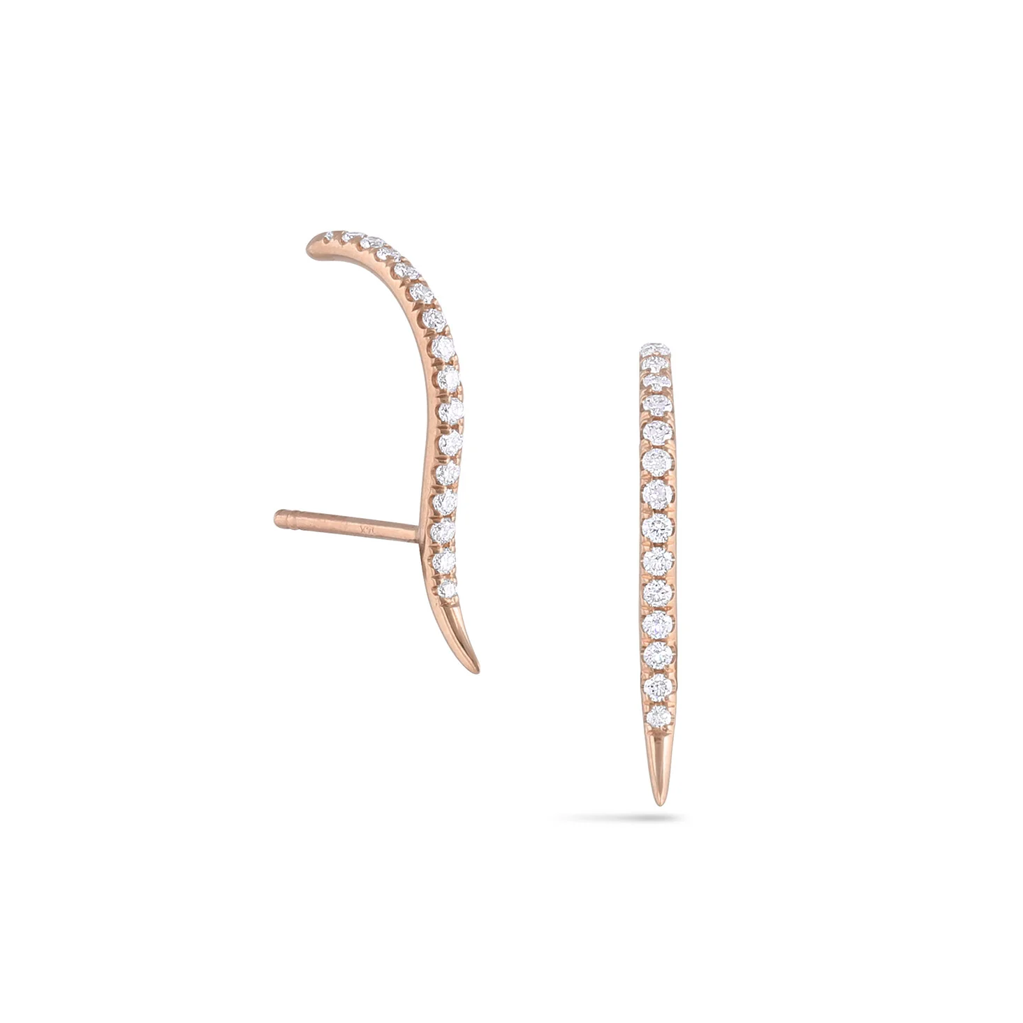Diamond Forme Suspender Stud Earrings - Image 10