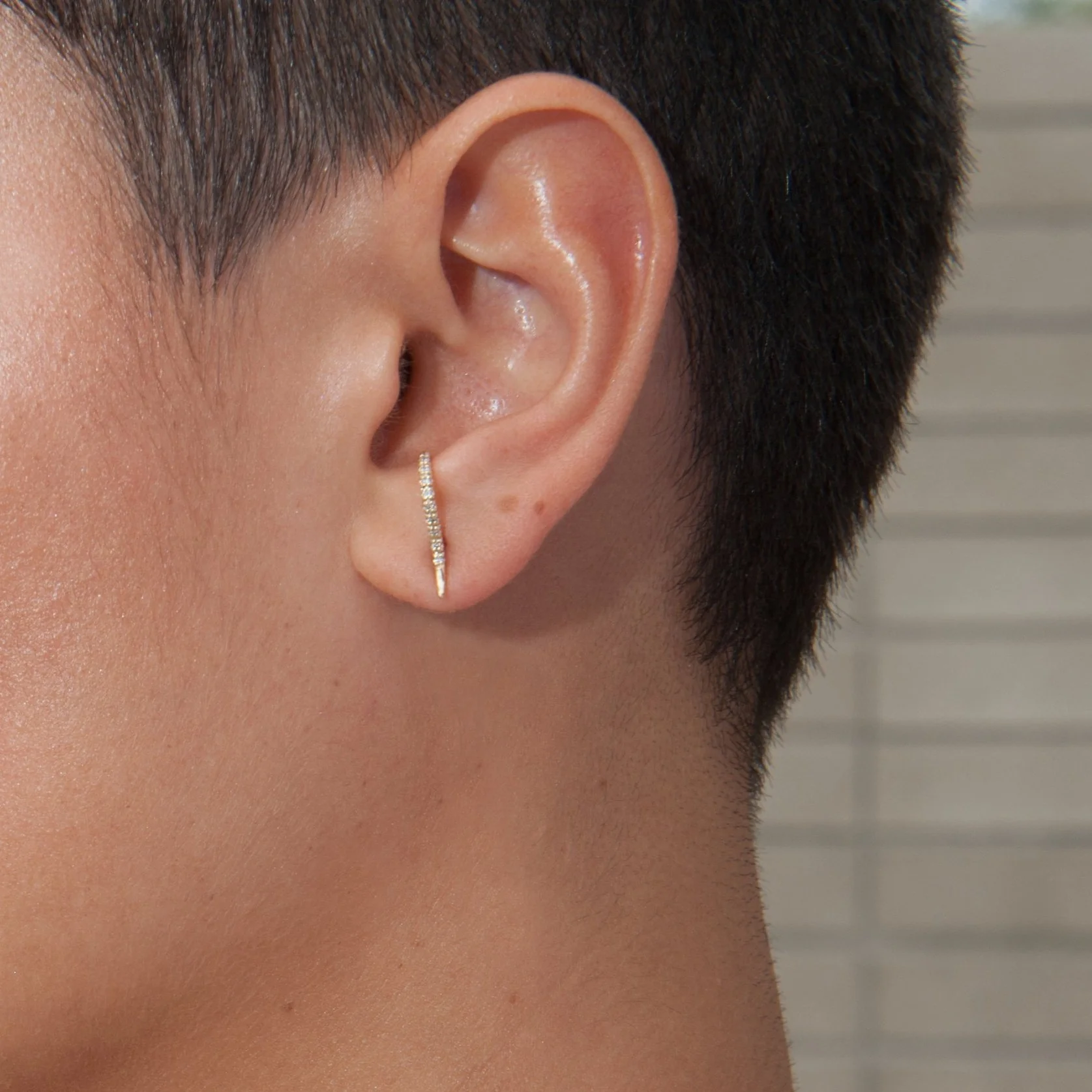 Diamond Forme Suspender Stud Earrings - Image 3