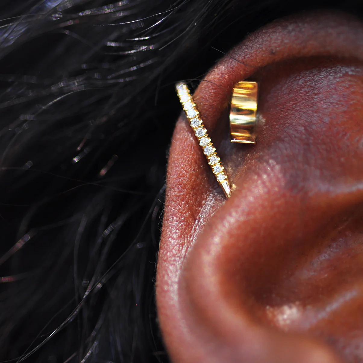 Diamond Forme Suspender Stud Earrings - Image 8