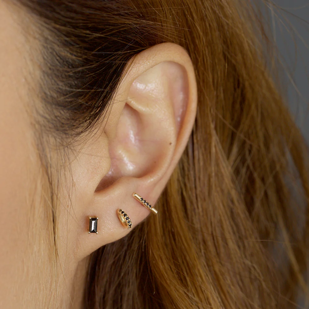 Pavé Linea Stud, Black Diamond - Image 2
