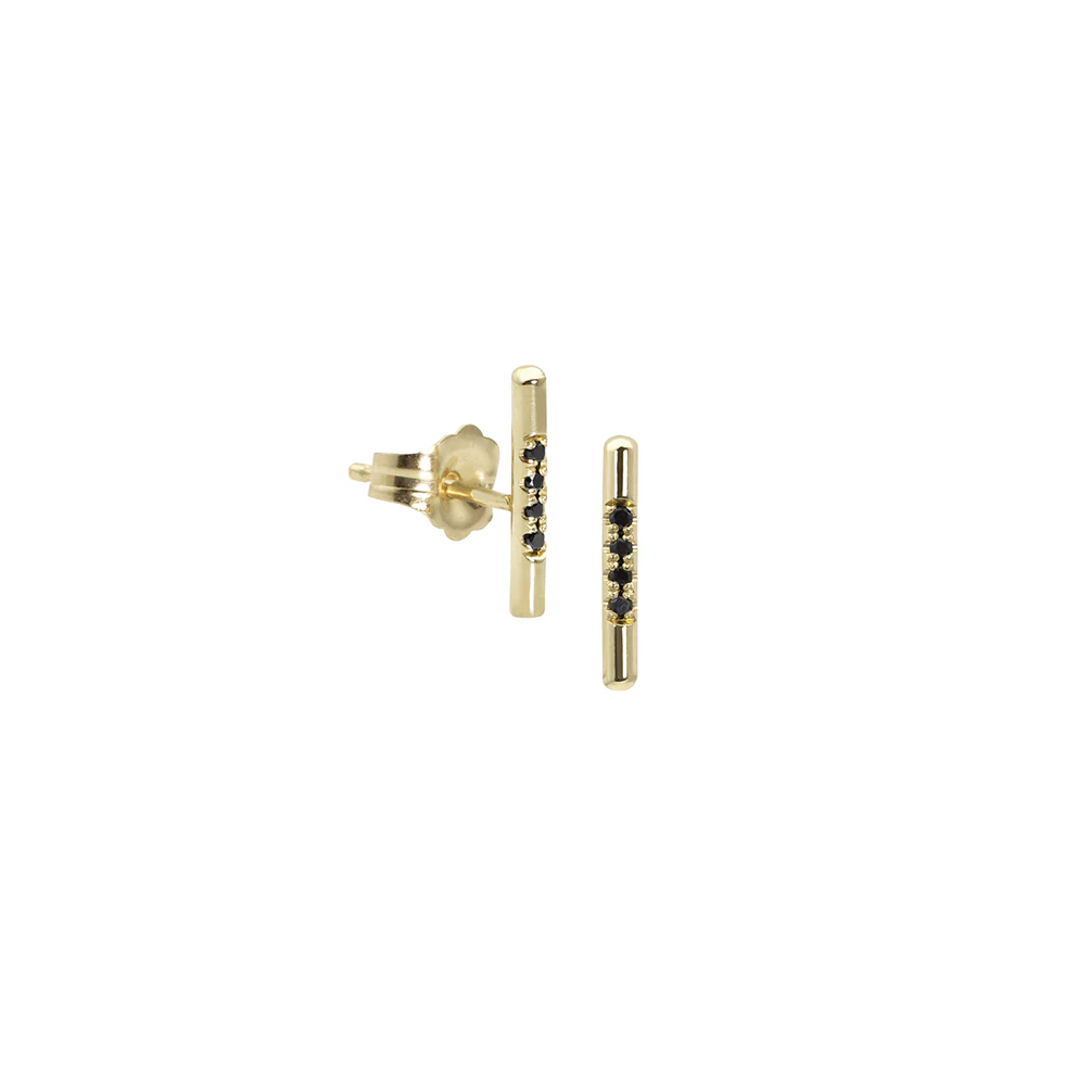 Pavé Linea Stud, Black Diamond - Image 3