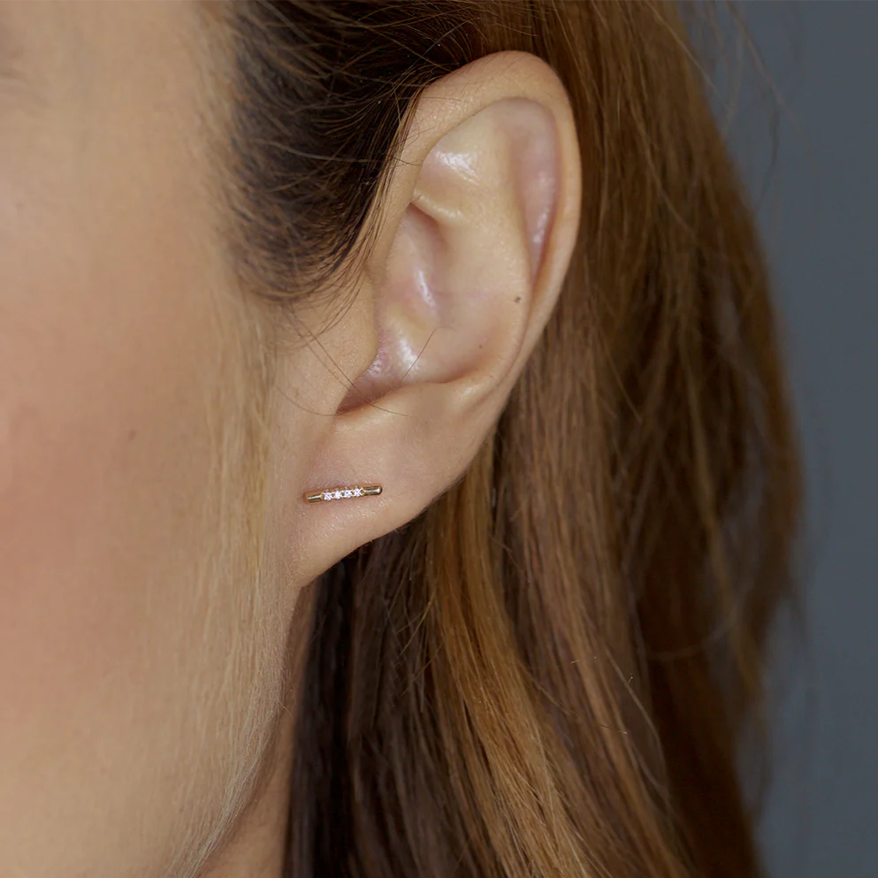 Pavé Linea Stud Earring - Image 6