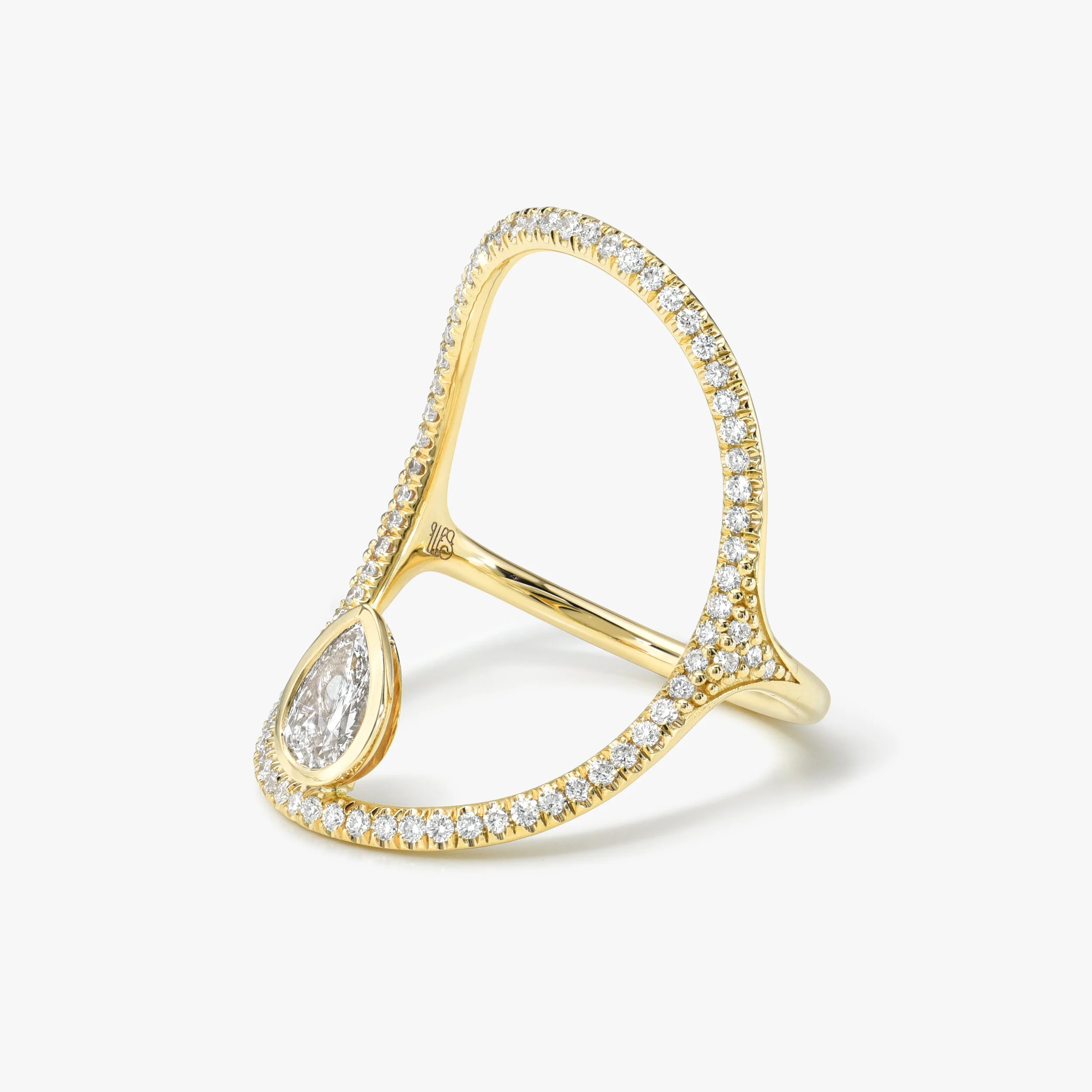 Pavé Pear Diamond Continuity Ring™ - Image 3