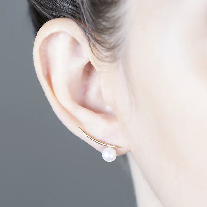 Pearl Arc Earrings - Image 3