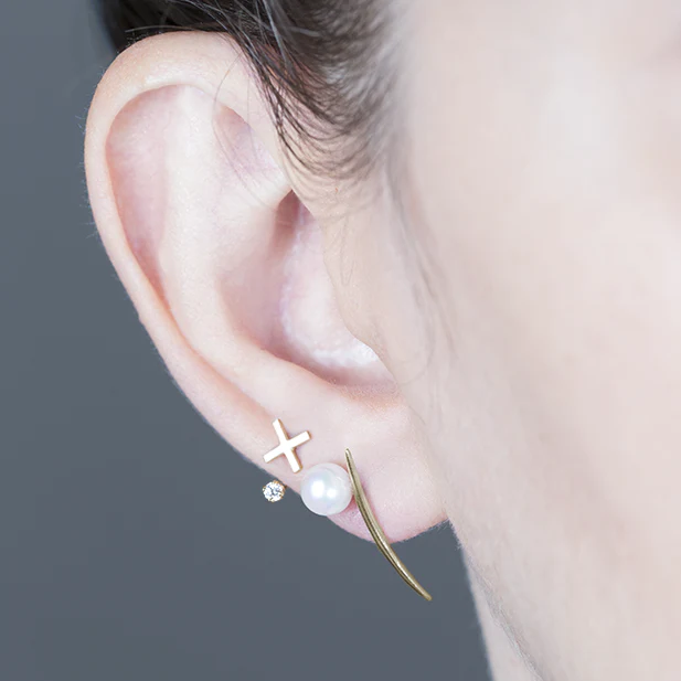 Pearl Arc Earrings - Image 4