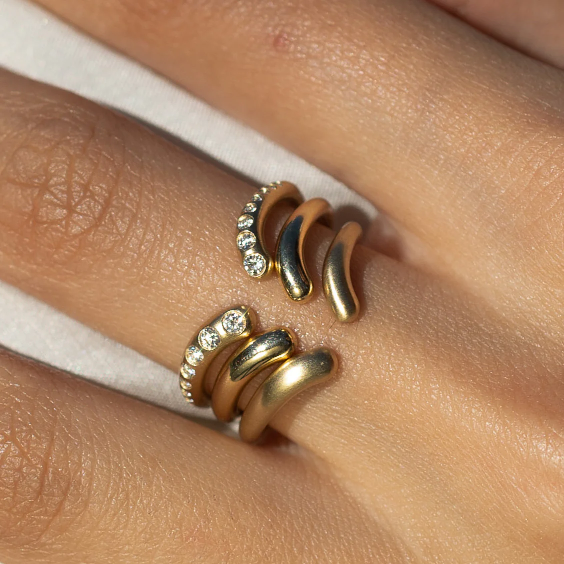 Diamond Nesting Cuff Ring - Image 4