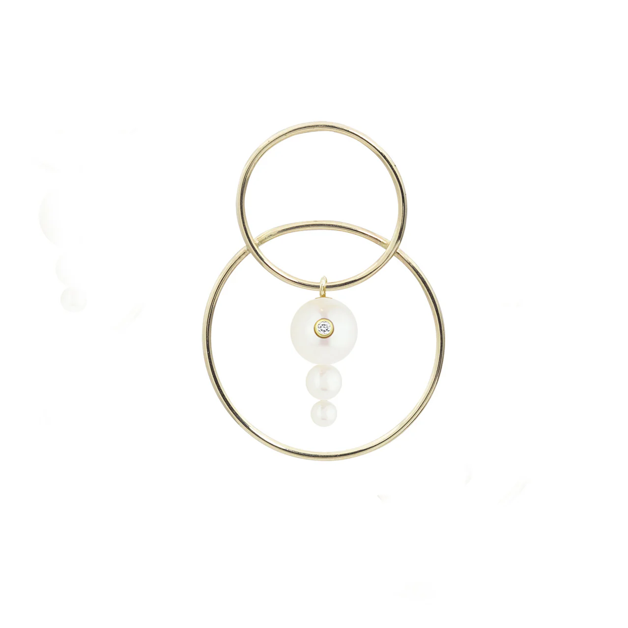 Triple Pearl Diamond Scarpa Earrings - Image 4