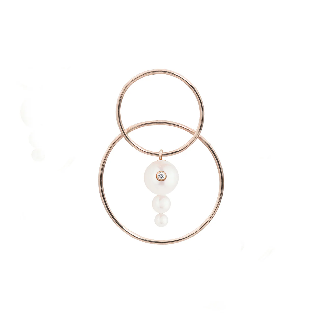 Triple Pearl Diamond Scarpa Earrings - Image 5