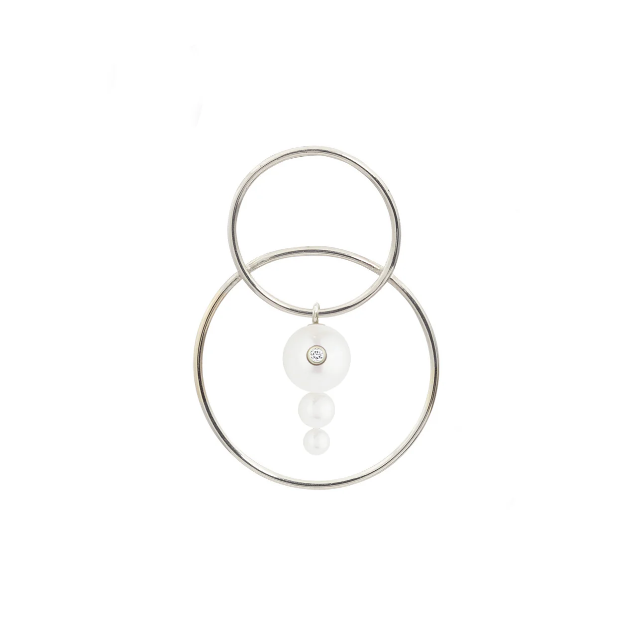 Triple Pearl Diamond Scarpa Earrings - Image 8