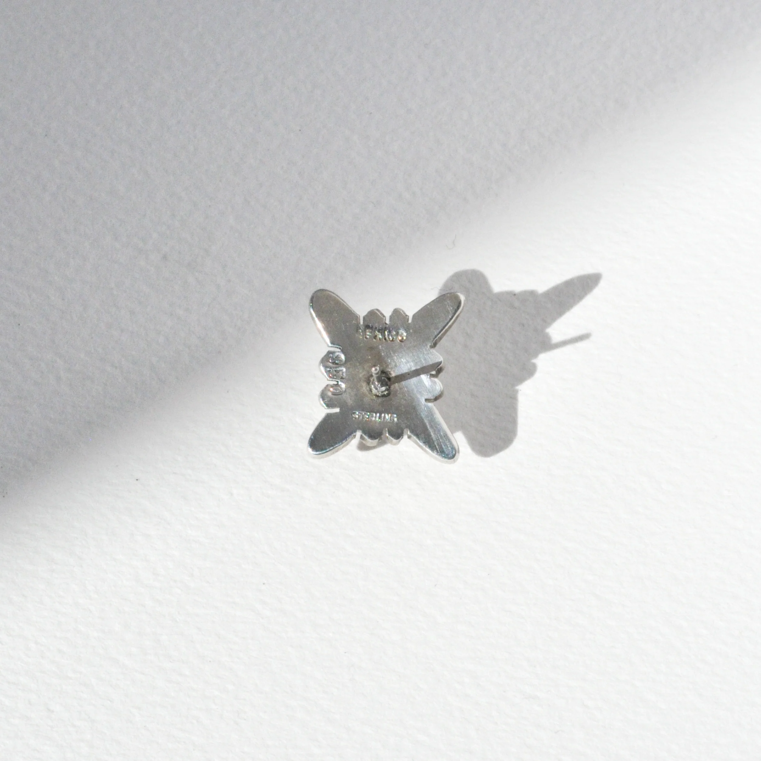 Vintage Sterling Lapis Frame Earring - Image 3