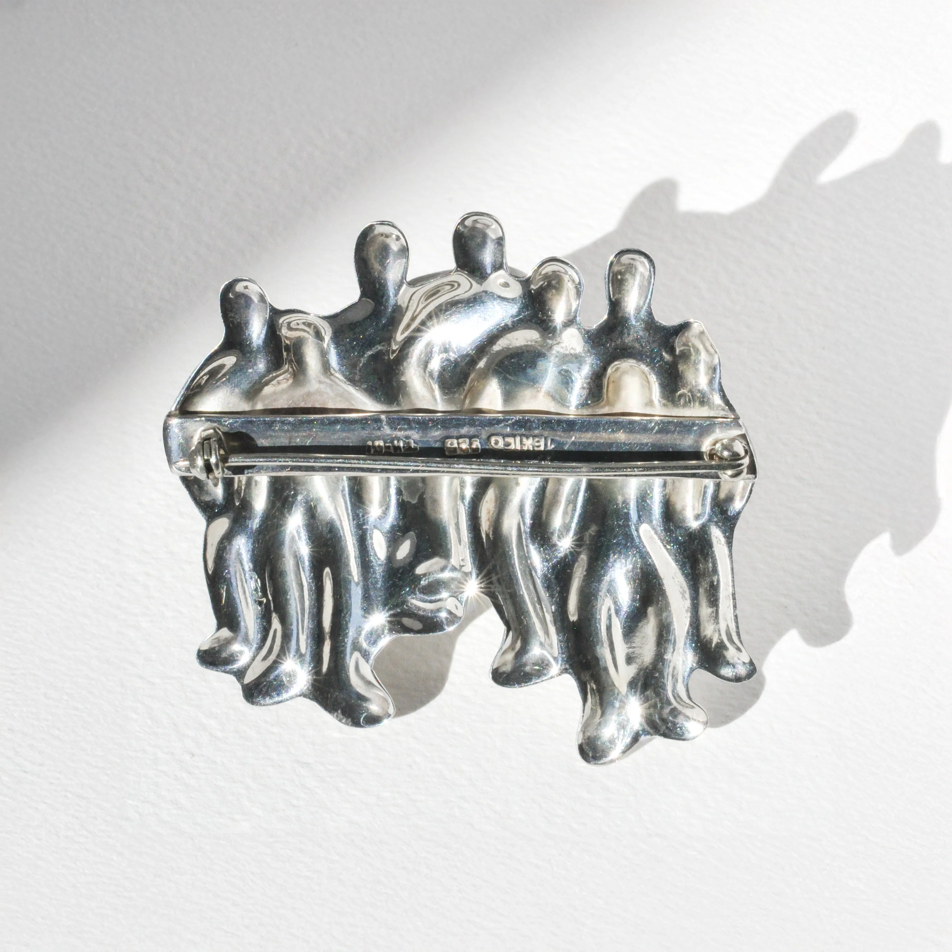 Vintage Modernist Gathering Brooch — Sterling Silver - Image 3