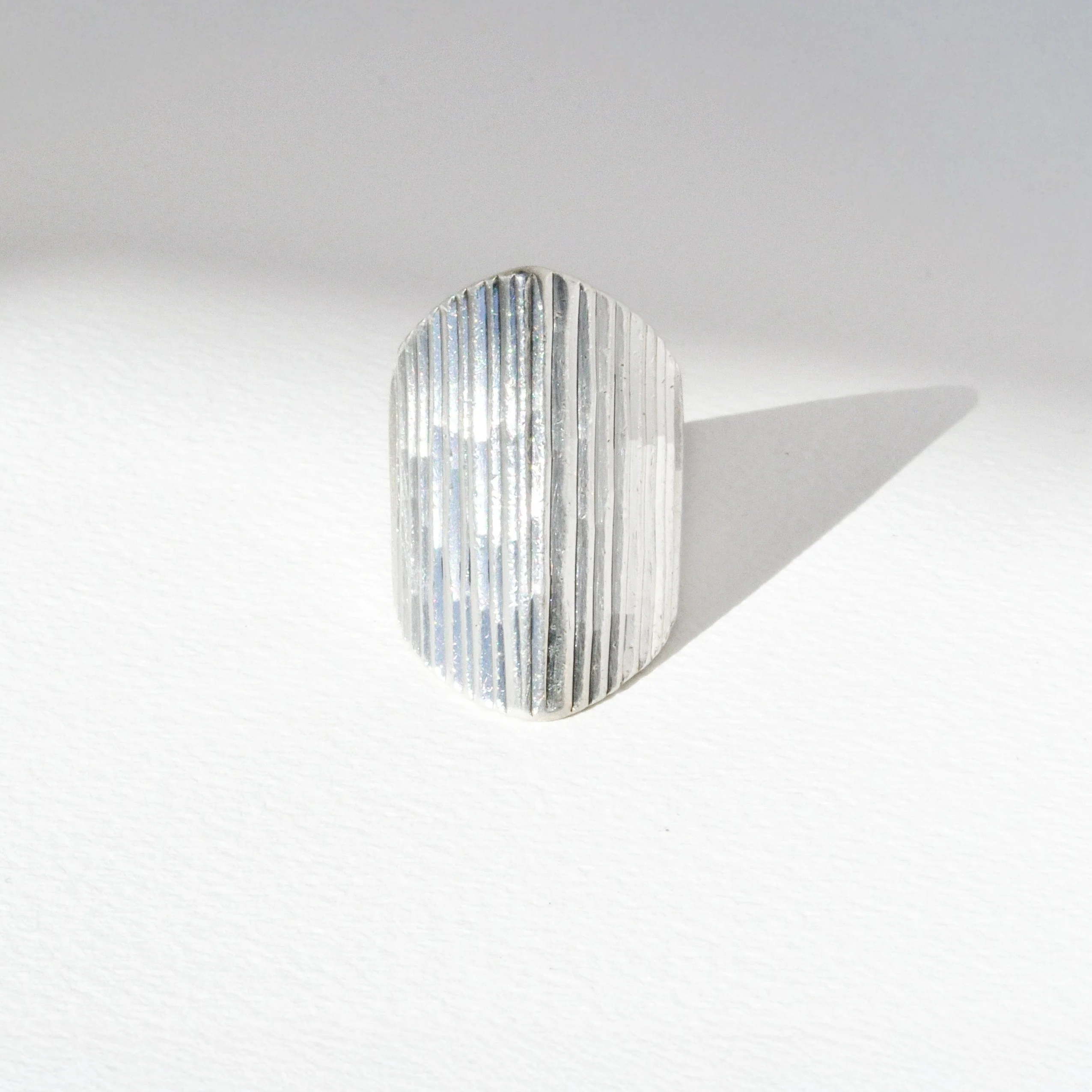 Vintage Sterling Modernist Shield Ring